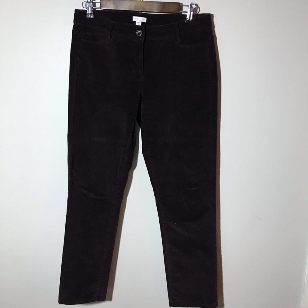 J Jill womens 8P fine wale plum purple corduroys pants stretchy casual